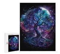 Puzzles for Teenagers 500 PCS Galactic Tree of Life Art Print Jigsaws for Adults Puzzle Pattern Assembly Challenging To Complete Family Fun & Game Night 500 PCS