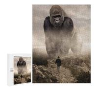 Puzzles for Teenagers 500 PCS Giant Gorilla Vs Man Jigsaws for Adults Puzzle Pattern Assembly Challenging To Complete Family Fun & Game Night 500 PCS