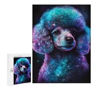 Puzzles for Teenagers 500 PCS Glowing Galaxy Poodle Art Print Jigsaws for Adults Puzzle Pattern Assembly Challenging To Complete Family Fun & Game Night 500 PCS