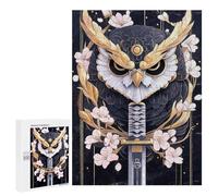 Puzzles for Teenagers 500 PCS Golden Owl with Katana Animal Jigsaws for Adults Puzzle Pattern Assembly Challenging To Complete Family Fun & Game Night 500 PCS
