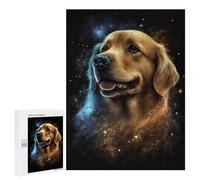 Puzzles for Teenagers 500 PCS Golden Retriever Galaxy Art Print-6 Jigsaws for Adults Puzzle Pattern Assembly Challenging To Complete Family Fun & Game Night 500 PCS