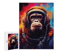 Puzzles for Teenagers 500 PCS Gorilla Astronaut Space Suit Puzzle For Teenagers Analysis And Logic Difficult And Challenge Great Gift for Gaming 500 PCS