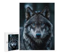 Puzzles for Teenagers 500 PCS Gray Wolf with Blue Eyes Puzzle For Teenagers Analysis And Logic Difficult And Challenge Great Gift for Gaming 500 PCS