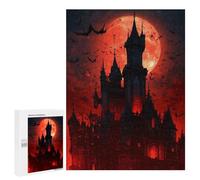 Puzzles for Teenagers 500 PCS Halloween Castle with Full Moon -4 Jigsaw for Teenagers Enhance Memory Challenging To Complete Challenging Game Toys 500 PCS