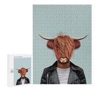 Puzzles for Teenagers 500 PCS Highland Cattle Cow Jigsaws for Adults Puzzle Pattern Assembly Challenging To Complete Family Fun & Game Night 500 PCS