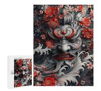 Puzzles for Teenagers 500 PCS Japanese Demon Mask Art Puzzles for Teenagers Difficult Challenge Train Your Brain And Hands Brainteaser Family Games 500 PCS