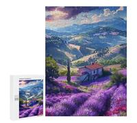 Puzzles for Teenagers 500 PCS Lavender Fields And Country House Puzzles for Teenagers Difficult Challenge Train Your Brain And Hands Brainteaser Family Games 500 PCS