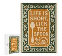 Puzzles for Teenagers 500 PCS Life Is Short, Lick The Spoon Jigsaws for Adults Puzzle Pattern Assembly Challenging To Complete Family Fun & Game Night 500 PCS