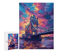 Puzzles for Teenagers 500 PCS London Bridge Sunset-6 Jigsaw for Teenagers Enhance Memory Challenging To Complete Challenging Game Toys 500 PCS