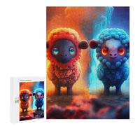 Puzzles for Teenagers 500 PCS Magical Sheep Duo Red Vs Blue Puzzles for Teenagers Difficult Challenge Train Your Brain And Hands Brainteaser Family Games 500 PCS