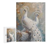 Puzzles for Teenagers 500 PCS Peacock White Magical Jigsaws for Adults Puzzle Pattern Assembly Challenging To Complete Family Fun & Game Night 500 PCS