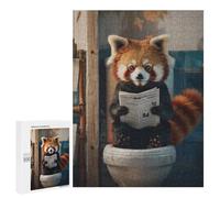 Puzzles for Teenagers 500 PCS Red Panda Reading Newspaper Puzzle For Teenagers Analysis And Logic Difficult And Challenge Great Gift for Gaming 500 PCS