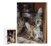 Puzzles for Teenagers 500 PCS Sleepy Cats in Cozy Corner Jigsaw for Teenagers Enhance Memory Challenging To Complete Challenging Game Toys 500 PCS