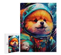Puzzles for Teenagers 500 PCS Space Pomeranian Adventure -1 Puzzles for Teenagers Difficult Challenge Train Your Brain And Hands Brainteaser Family Games 500 PCS