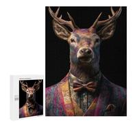Puzzles for Teenagers 500 PCS Stylish Deer in Suit Puzzles for Teenagers Difficult Challenge Train Your Brain And Hands Brainteaser Family Games 500 PCS