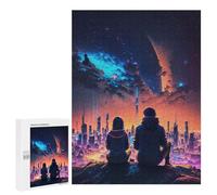 Puzzles for Teenagers 500 PCS Super Night Space City Jigsaws for Adults Puzzle Pattern Assembly Challenging To Complete Family Fun & Game Night 500 PCS