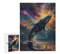 Puzzles for Teenagers 500 PCS Whale in Space Painting-4 Puzzle For Teenagers Analysis And Logic Difficult And Challenge Great Gift for Gaming 500 PCS