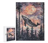 Puzzles for Teenagers 500 PCS Whale Watching Sunset Painting Jigsaws for Adults Puzzle For Family Fun Help The Brain Exercise Great Gift for Gaming 500 PCS
