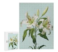 Puzzles for Teenagers 500 PCS White Lily Flower Plant Jigsaws for Adults Puzzle Pattern Assembly Challenging To Complete Family Fun & Game Night 500 PCS