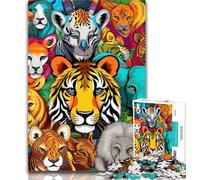 Puzzles for Teenagers African Animals 1000 Piece Jigsaw Puzzles for Teenagers,Toys Educational Games Stress Relieving Wall Decoration 26x38cm