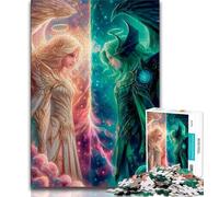 Puzzles for Teenagers Angel Devil Anime Girl 1000 Piece Jigsaw Puzzles for Teenagers,Diy Modern Wall Art Unique Gift Home Decor (26x38cm)