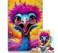 Puzzles for Teenagers Animal Art Ostrich 1000 Piece Jigsaw Puzzle for Adults And Teenagers,Birthday Present, Gifts for And Age 14 (26x38cm)