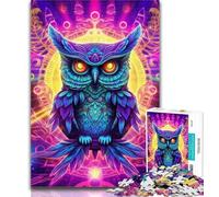 Puzzles for Teenagers Animal Art Owl 1000 Pieces Jigsaw Puzzles For Teens And Adults,Toys Educational Games Stress Relieving Enhance Love between Couples 26x38cm