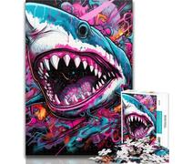 Puzzles for Teenagers Animal Art Shark 1000 Pieces Jigsaw Puzzles for Adults And Teens,for Home Decoration for Age 14 Years Up 50x75cm