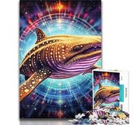 Puzzles for Teenagers Animal Colourful Whale Jigsaw Puzzles 1000 Pieces for Adults Teens,Toys Educational Games Stress Relieving Artists Collection, Fine Art 50x75cm