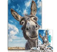 Puzzles for Teenagers Animal Donkey 1000 Piece Jigsaw Puzzles for Teenagers,Challenging Game for The Whole for Women, Gifts for Men (38x26cm)