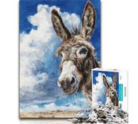 Puzzles for Teenagers Animal Donkey 1000 Pieces Jigsaw Puzzle for Adults& Teens,Stress Reliever Staycation Kill Time Funny Gift (50x75cm)