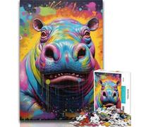 Puzzles for Teenagers Animal Hippos Jigsaw Puzzle 1000 Pieces for Teenagers,Decompressing Intellectual Educational Toy Birthday Present, Gifts 75x50cm