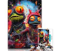 Puzzles for Teenagers Art Strange Frogs Puzzles 1000 Pieces for Adults,Artistic Wall Decor & Birthday Gift Idea for Friends, Home Office 50x75cm
