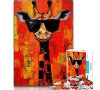 Puzzles for Teenagers Artistic Giraffe 1000 Piece Jigsaw Puzzles for Adults,gifts for Friends And Family for Age 14 Years Up (26x38cm)
