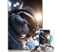 Puzzles for Teenagers Astronaut Cat Adult Jigsaws 1000 Pieces Difficult,Challenging Game And Family Play Secret Santa Gifts 26x38cm