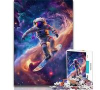 Puzzles for Teenagers Astronaut Space Surfing Jigsaws Puzzles 1000 Pieces for Teenagers Gifts,Birthday Present, Gifts for And Age 14 (50x75cm)