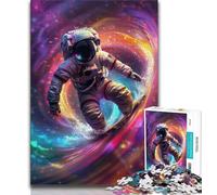 Puzzles for Teenagers Astronaut Space Surfing Puzzles 1000 Pieces for Adults,Challenging Game Toys for Is Ideal As A Gift for The Whole Family (50x75cm)