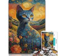Puzzles for Teenagers Autumn Cat 1000 Pieces Jigsaw Puzzle For Adults Teens,gifts for Friends And Family for for Age 14 50x75cm