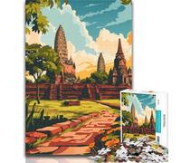 Puzzles for Teenagers Ayutthaya Thailand Travel Poster 1000 Pieces Jigsaw Puzzle For Adults Teens,learning Educational Toys Unique Home Decor And Gifts 26x38cm