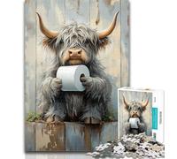 Puzzles for Teenagers Baby Yak Playing with Toilet Paper Jigsaw Puzzles for Adults,Challenging Game Toys for Is Ideal As A Gift for The Whole Family 26x38cm