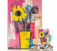 Puzzles for Teenagers Basquiat Flowers Jigsaw Puzzles for Teenagers 1000,Toys Educational Games Stress Relieving Wishlist with Santa Claus 50x75cm