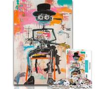 Puzzles for Teenagers Basquiat Robot Adult Jigsaws 1000 Pieces Difficult,Challenging Game And Family Play Secret Santa Gifts 50x75cm