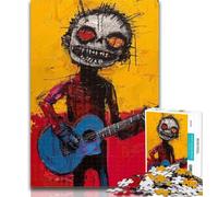 Puzzles for Teenagers Basquiat-style Guitarist Jigsaw Puzzles 1000 Pieces for Adults Teens,Unique Birthday And Gifts for for Age 14 50x75cm