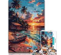 Puzzles for Teenagers Beach Sailing Boats Adult Jigsaw Puzzles 1000 Pieces,Family Game Stress Reliever Difficult Challenge Secret Santa Gifts (26x38cm)