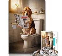 Puzzles for Teenagers Beagle on The Toilet Puzzles 1000 Pieces for Teenagers,learning Educational Toys Unique Home Decor And Gifts (50x75cm)