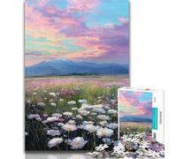 Puzzles for Teenagers Beautiful Field of Flowers Adult Jigsaw Puzzles 1000 Pieces,Family Game Stress Reliever Difficult Challenge Secret Santa Gifts 26x38cm
