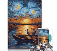 Puzzles for Teenagers Birds Under The Stars 1000 Pieces Jigsaw Puzzles For Teens And Adults,Toys Educational Games Stress Relieving Enhance Love between Couples 75x50cm