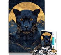 Puzzles for Teenagers Black Panther Under The Moon 1000 Pieces Jigsaw Puzzle For Adults Teens,gifts for Friends And Family for for Age 14 26x38cm
