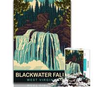 Puzzles for Teenagers Blackwater Falls Jigsaw Puzzle 1000 Pieces for Adults,Family Game Stress Reliever Difficult Challenge Great Gifts And Toys 26x38cm