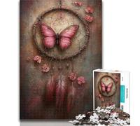 Puzzles for Teenagers Butterfly Dream Catcher Jigsaw Puzzles for Teenagers 1000,Stress Reliever Difficult Challenge Enhance Love between Couples 50x75cm